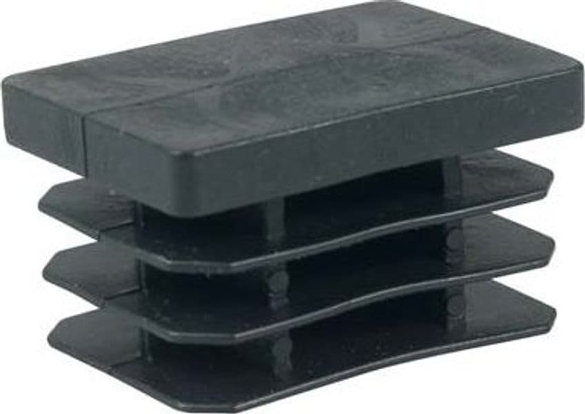 Puntale Interno Rettangolare Alettato Pe Nero 30 x 50 mm 50 Pezzi