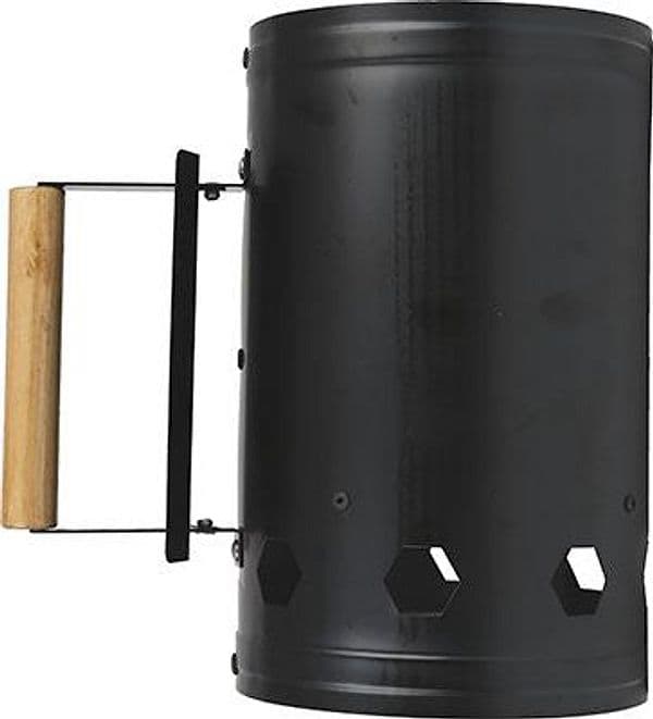 Ciminiera Accendi Carbonella Domus Acciaio Verniciato Legno Cm 16 H.cm 27,3