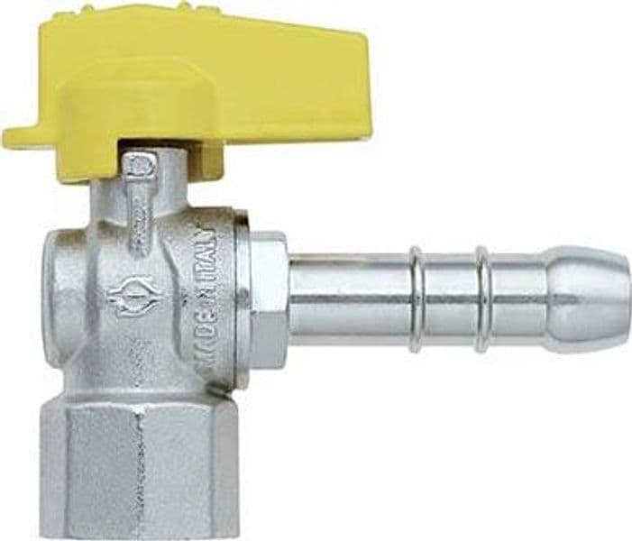 Valvola Sfera Gas a Squadra 585 Bugatti Ottone Nichelato Mm 13X1/2 F
