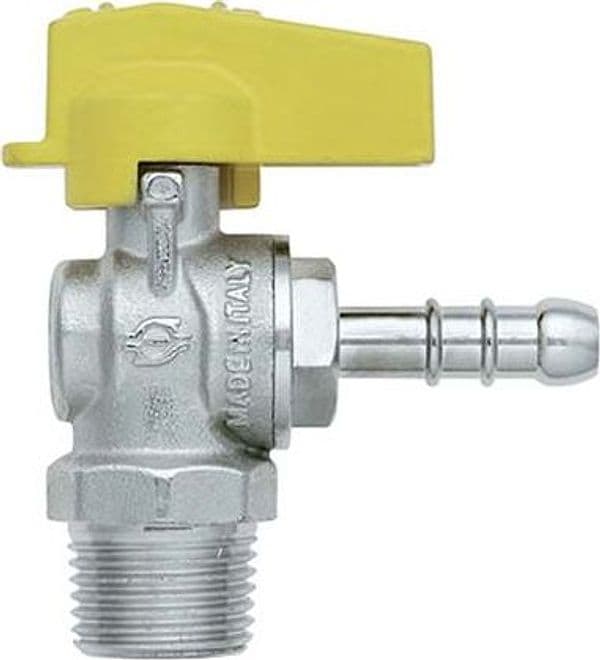 Valvola Sfera Gas a Squadra 586 Bugatti Ottone Nichelato Mm 8X1/2 M