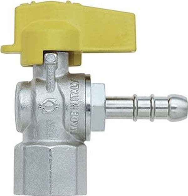 Valvola Sfera Gas a Squadra 585 Bugatti Ottone Nichelato Mm 8X1/2 F