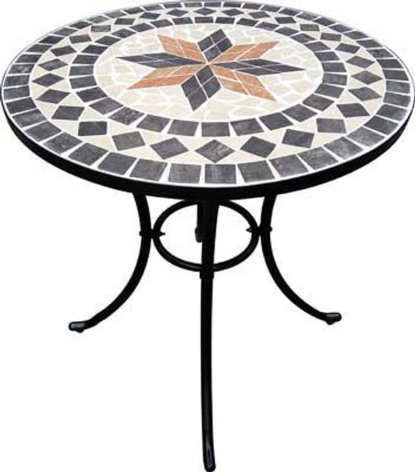TAVOLO MOSAICO CAPRI DOMUS - CM 60 H.CM 70 BASE ACCIAIO VERN