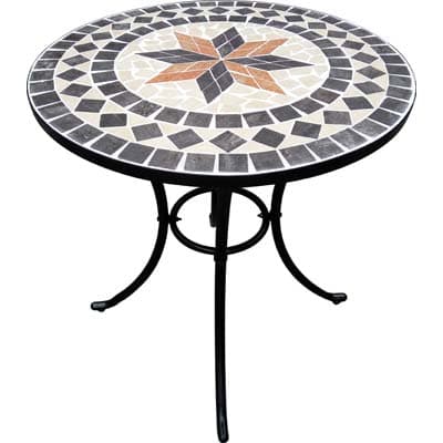 TAVOLO MOSAICO CAPRI DOMUS  CM 60 H.CM 70 BASE ACCIAIO VERN