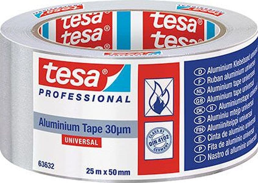 Nastro Alluminio Universale 63632 Tesa Naturale 25 m 5 cm 6 Pezzi