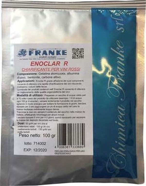 Chiarificante Enologico Enoclar R Franke Vino Rosso 100 g 5 Pezzi