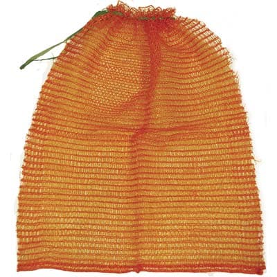 SACCO RASCHEL A RETE - PP ARANCIO/ROSSO CM 50X80 PORTATA KG 20-35- 100 pezzi