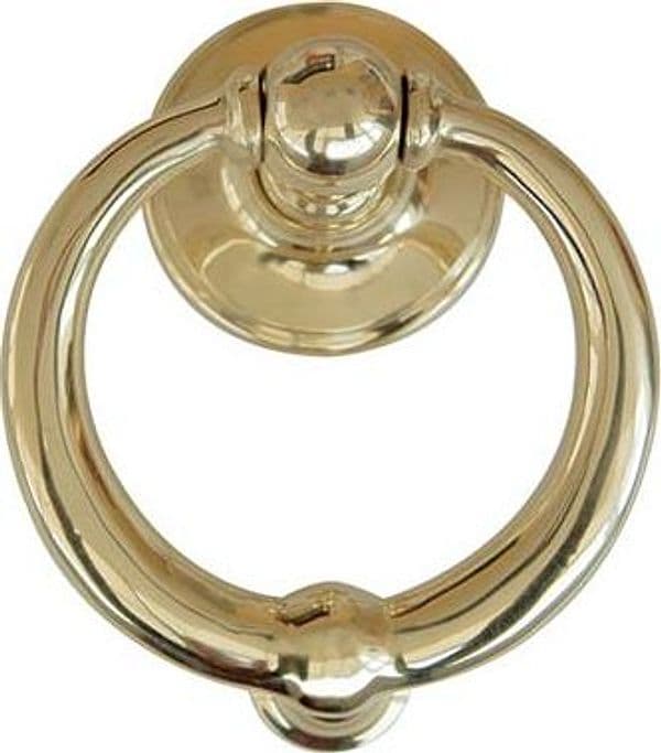 Battente per Portone Ring Cottali Ottone Lucido Mm 110