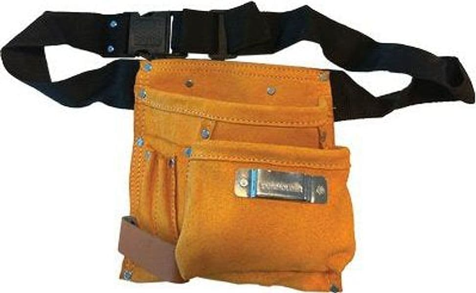 Borsa Carpentiere 2 Tasche con Porta Martello Effe Crosta Bovina con Cinta