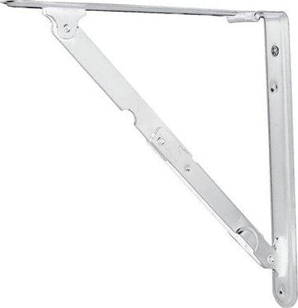 Reggimensola Pieghevole Acciaio Verniciato Bianco 400 x 400 mm 2 Pezzi