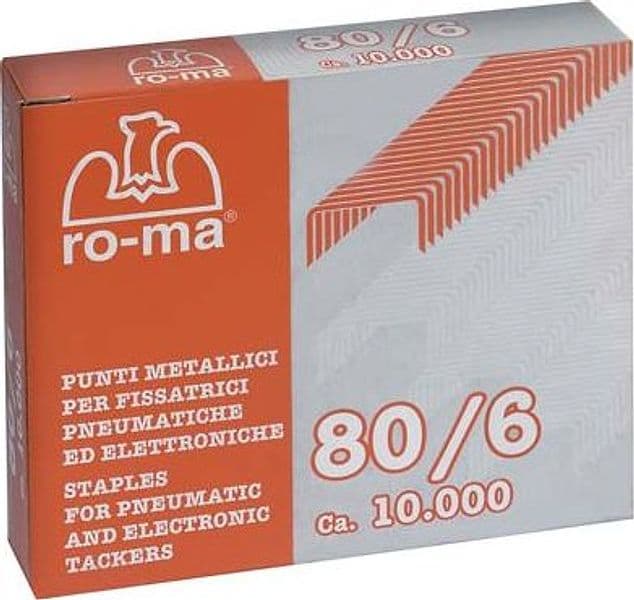 Punto 80 per Fissatrice Ro Ma 80 x 8 Galva 11,5 x 8 mm 10000 Pezzi