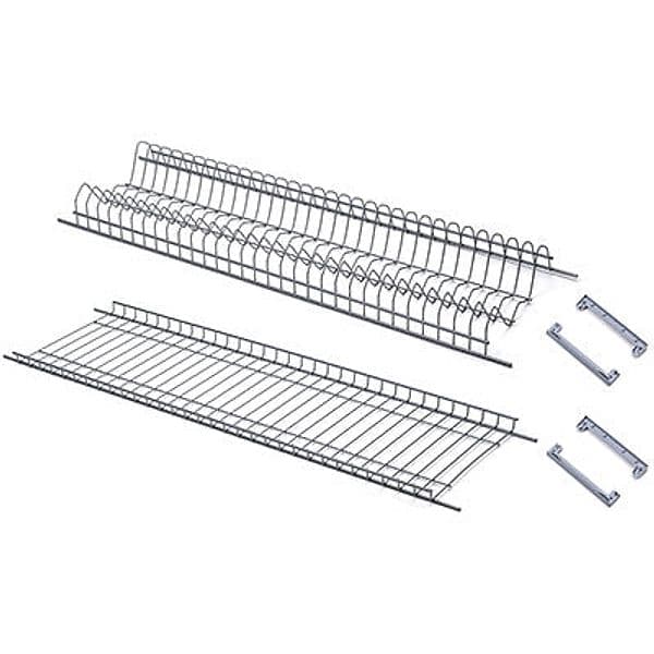 Scolapiatti Scolabicchieri Verniciato Grigio Supp Laterali Plt L 86 cm