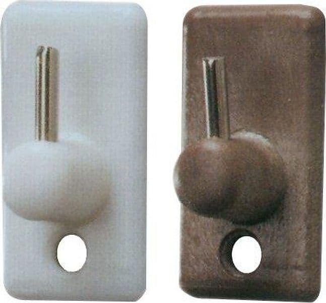 Gancio Bris Base Plastica Rampino Metallo Bianco 18 x 32 mm 100 Pezzi