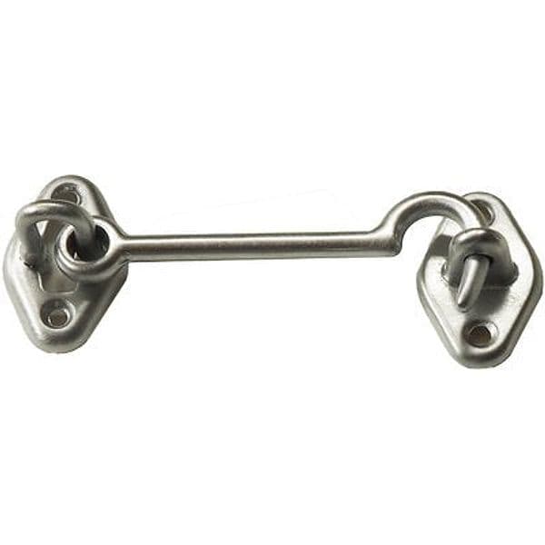 Fermapersiane a Gancio Ottone Cromo Satinato con Piastrina 80 mm 10 Pezzi