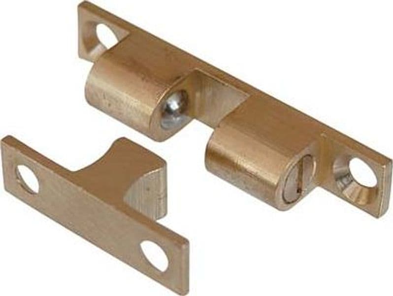 Cricchetto a Due Sfere Sportelli Ottone Lucido 9 x 49 mm 50 Pezzi