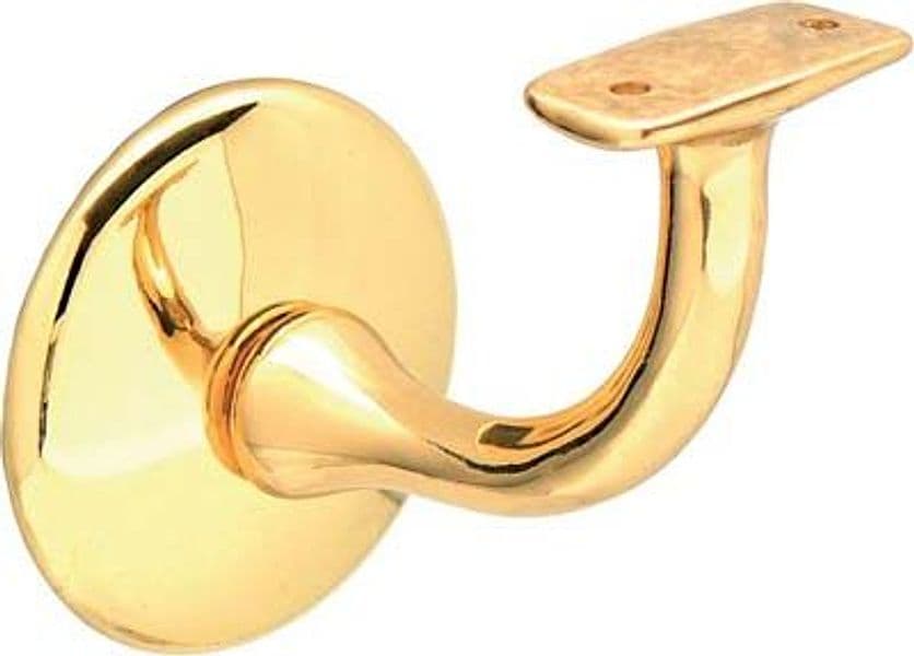 Supporto per Corrimano Base Tonda Ottone Lucido 2 Pezzi