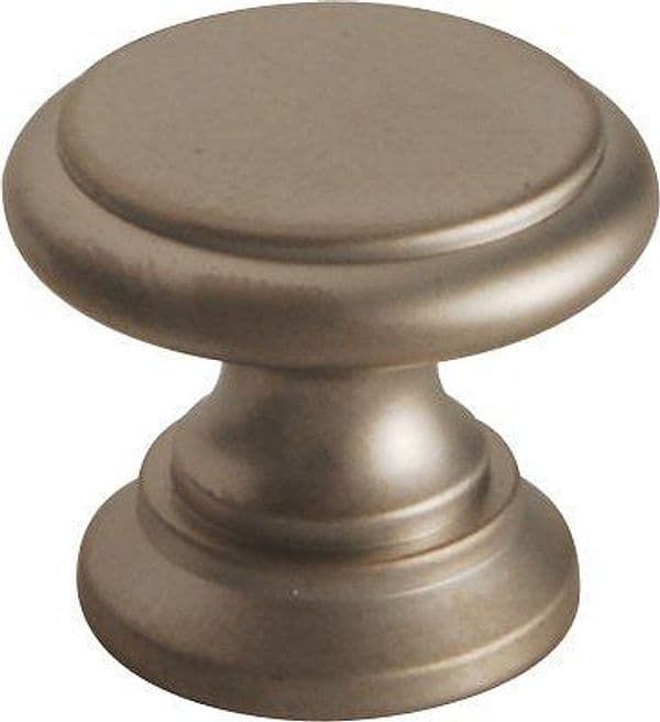 Pomolo Ottone Tornito Testa Piana Cromo Satinato 25 x 19 mm 5 Pezzi