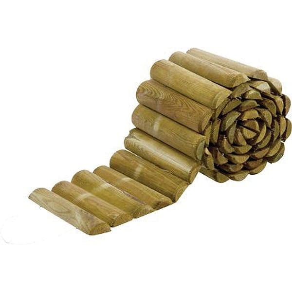 Bordura Aiuola a Rotolo Legno Euro Pino Impregnato H 180 cm 30 cm 5 Pezzi
