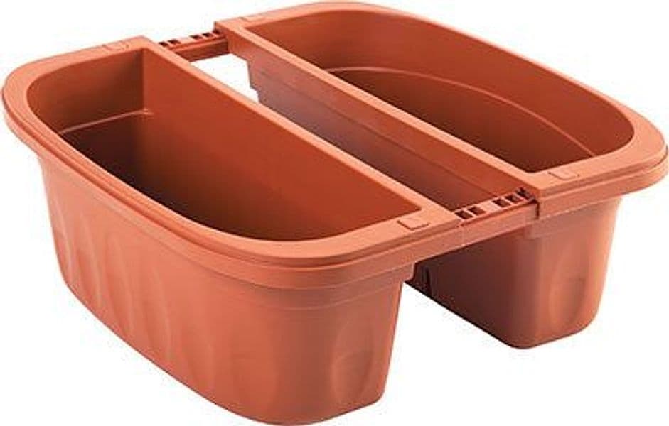 Fioriera Doppia Klunia Bama Pp Terracotta Cm 40X19,8 H.Cm 18,5