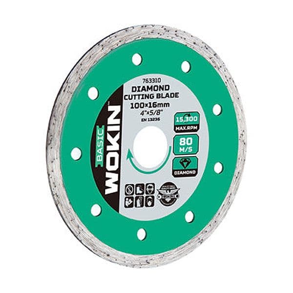 Disco Diamantato a Corona Liscia 7633 Wokin 115 x 22,2 mm H 1,8 mm 5 Pezzi