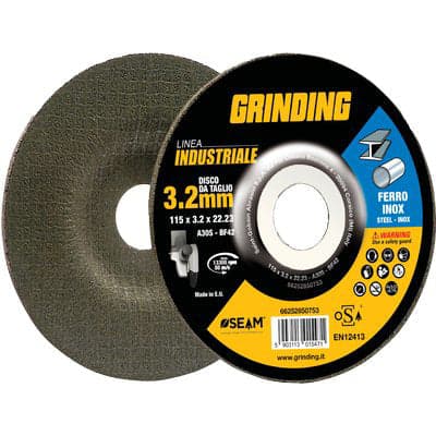 DISCO ABRASIVO TAGLIO FERRO DEPRESSO INDUSTRIAL - MM 125X22,2 H.MM 3,2- 40 pezzi