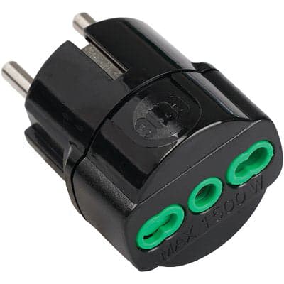 ADATTATORE SCHUKO-16A BIPASSO FME - NERO 2P+T- 5 pezzi