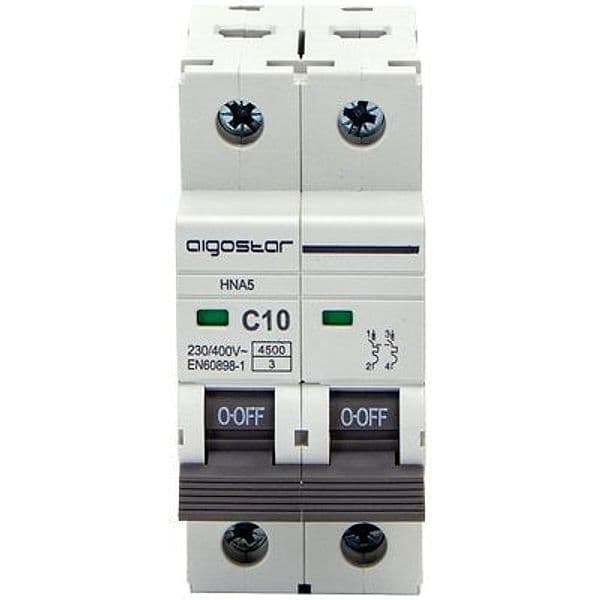 Interruttore Magnetotermico 2 Posti Aigostar 230 V 2 Pezzi 7409115