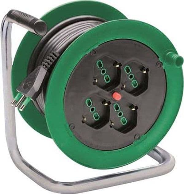 Avvolgicavo Ondino Fme 2P con T 16A Bipasso Schuko X4 N°xmmq 3X15 15 m