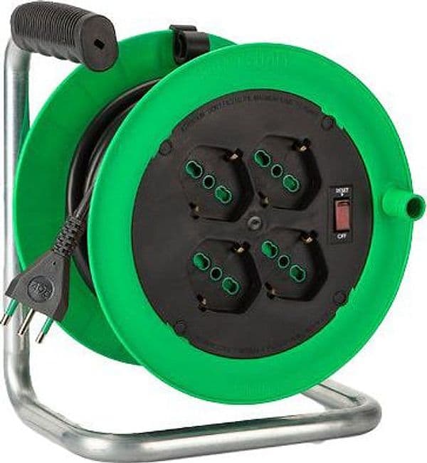 Avvolgicavo Zeus Fme 2P con T 16A Bipasso Schuko X4 N°xmmq 3X10 15 m