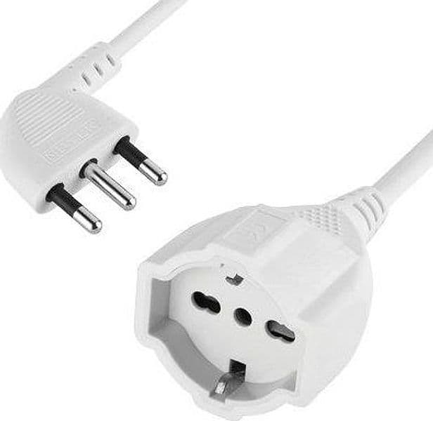 Prolunga Lineare 461 Electraline Bianco 2P con T 16A Bipasso Schuko 7420240
