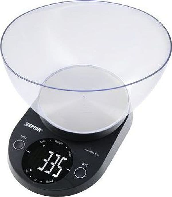 Bilancia Digitale Cucina ZHS511 Zephir Kg 5 1 g con Ciotola 2XAAA Non