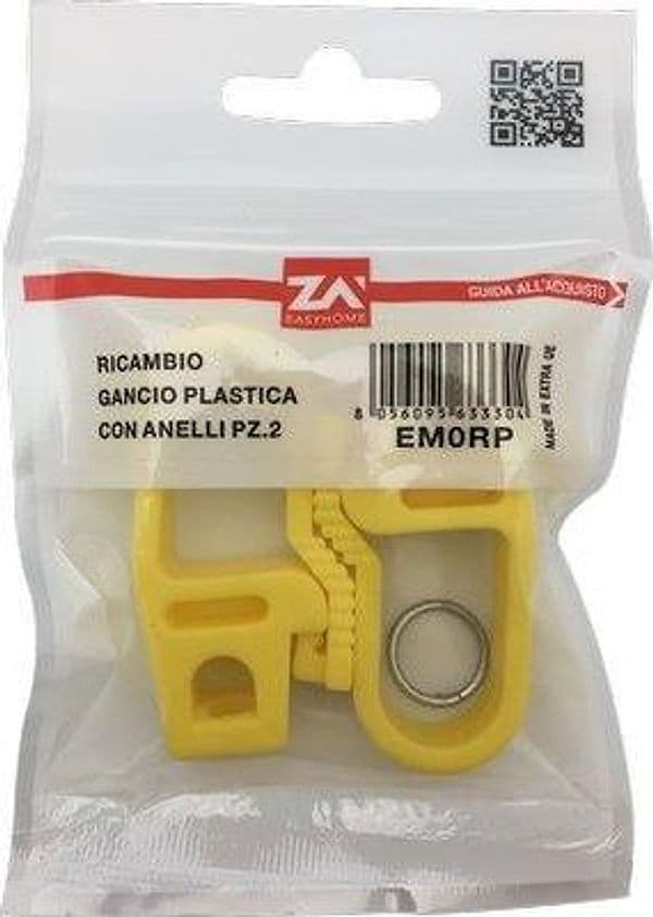 Gancio Plastica per Corda Elastica 8 6 mm 2 Pezzi