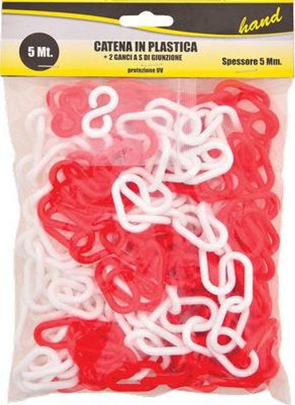 Catena Segnaletica Hand Plt Bianco Rosso 5 m Ø 5 mm 2 Pezzi