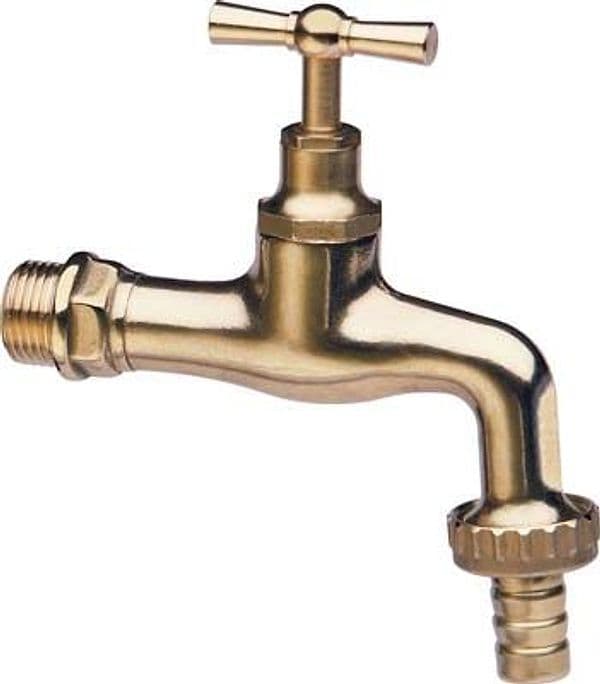 Rubinetto a Vite 355 Itap Ottone Lucido 1 con Portagomma 3/4 2 M 5 Pezzi