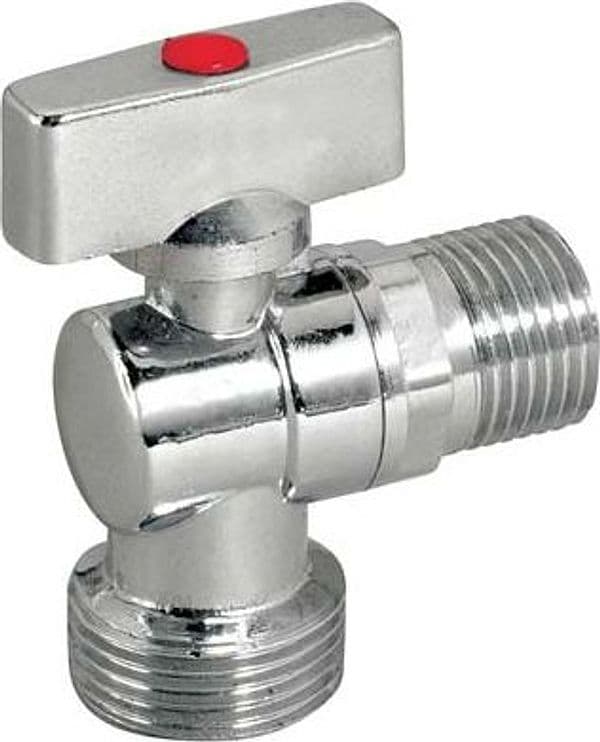 Rubinetto Valvola a Sfera per Lavatrice Ottone Cromato 1/2MX3 4 M 10 Pezzi