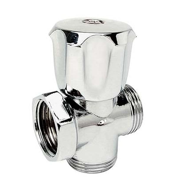 Rubinetto a Vite 3 Vie per Lavatrice 255 Itap Ottone Cromato 4 M 2 Pezzi
