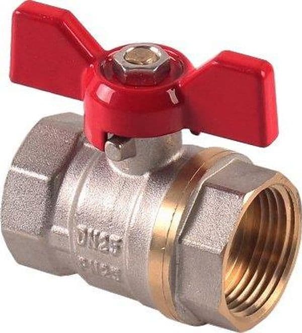 Valvola Sfera Ff Farfalla Stars Ottone Nichelato 1 F 2 Pezzi