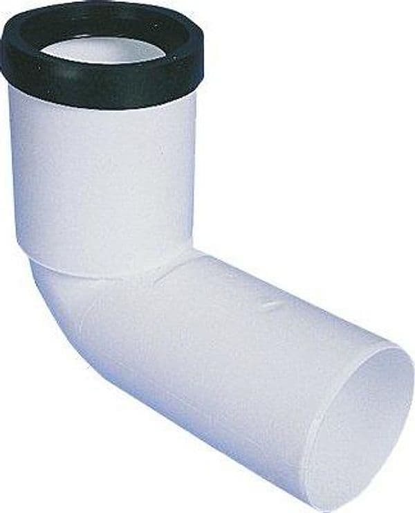 Curva WC Prolungata Scarico Idrico ad Innesto Pp Bianco 90 mm 2 Pezzi