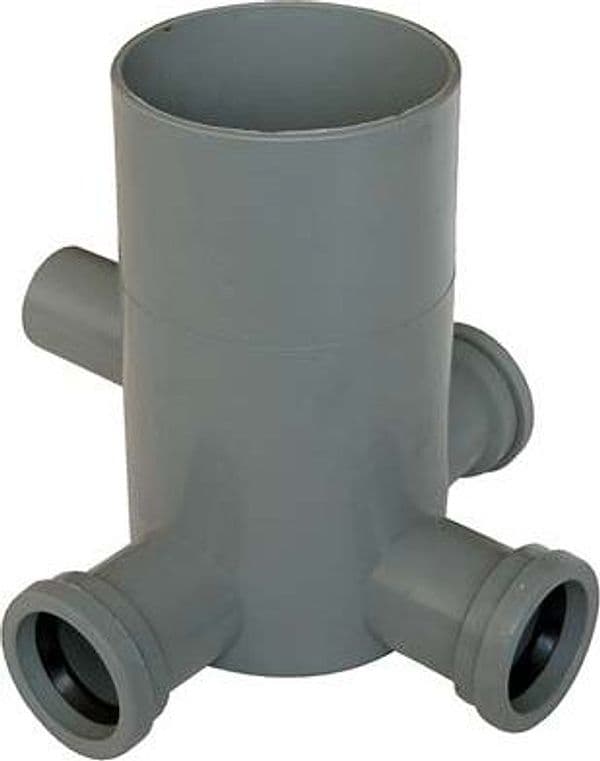 Pozzetto WC Scarico 3 Ingressi con 1 Uscita Grigio 40 mm H 170 mm 2 Pezzi