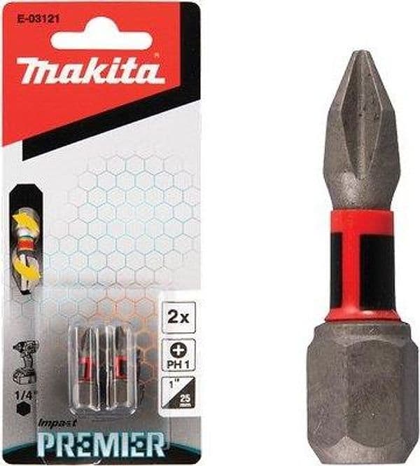 Inserto Croce Phillips per Avvitatore Impulsi Makita PH 1 x 25 mm 2 Pezzi