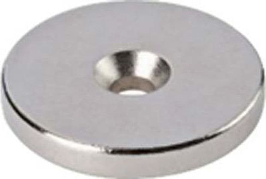 Bottone Magnetico al Neodimio Forato Ø 20 mm H 3 mm 28 Pezzi