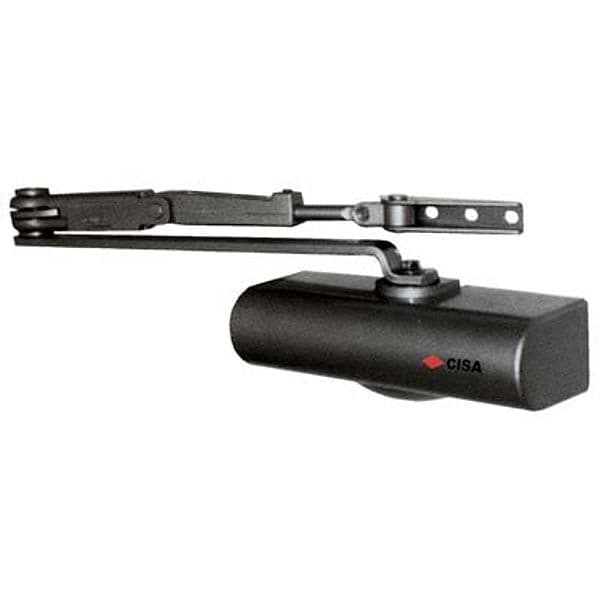 Chiudiporta a Cremagliera C1416 Cisa Vern Nero Forza 2 x 4 con Fermo