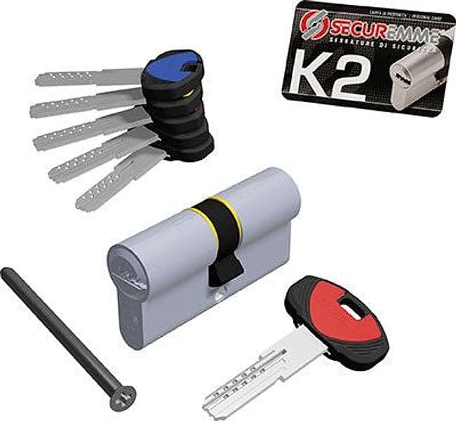 Cilindro Sagomato K2 3200C Securemme Ott.nich.satin Chiavi 5 mm 100 50