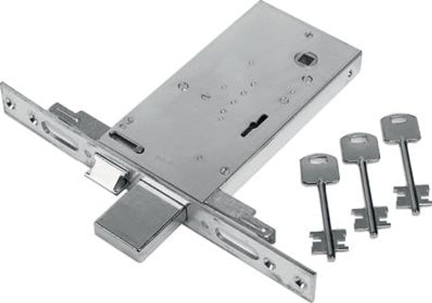 Serratura Metallo Infilare 68 Feb B.q Zinc F.mm 25 Dm M4 Tripl con Scr H.mm