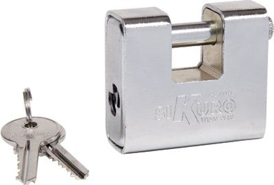 Lucchetto Antiscasso Corazzato Sk Ilsa SK90 Ottone Acciaio Cromato Chiavi 2