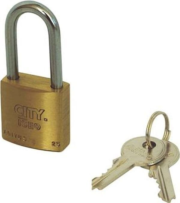 Lucchetto Arco Lungo Aditus Iseo Cromato 25 x 25 mm 10 Pezzi