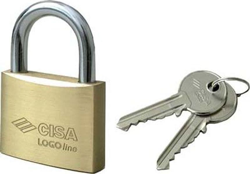 Lucchetto 21010 Logo Ottone Arco Cromato Chiavi 2 40 mm 12 Pezzi