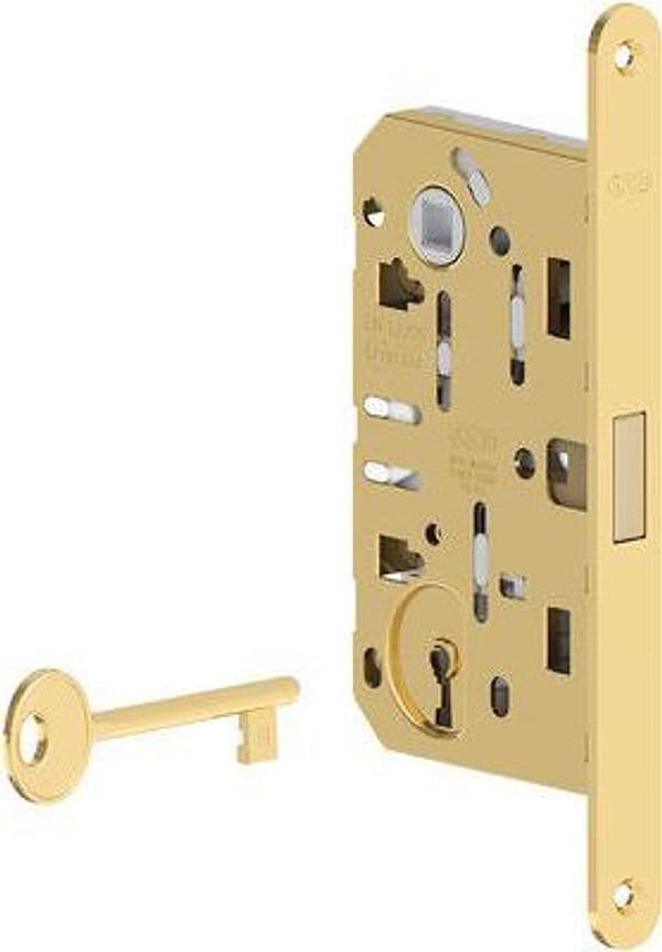 Serratura Patent B.tondo Ottonato Polaris Agb I.mm 90 F.mm 18 E.mm 50