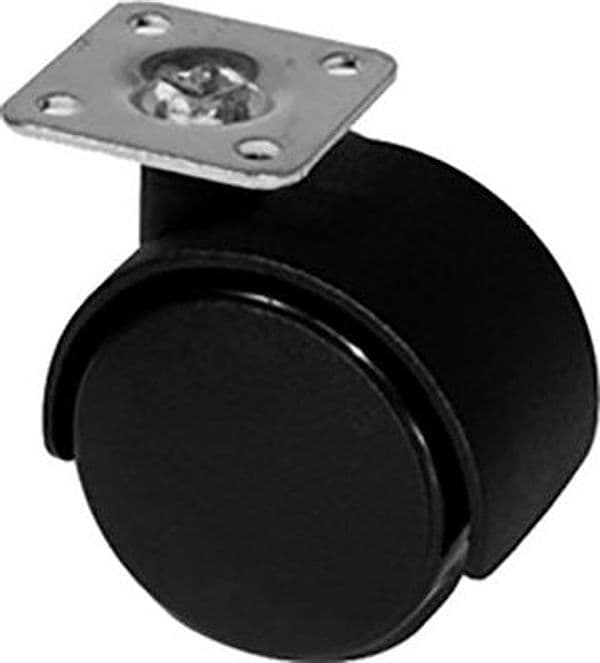 Ruota per Mobili Doppia Nylon Nero P Ø 30 mm 32 x 32 mm 25 kg 20 Pezzi