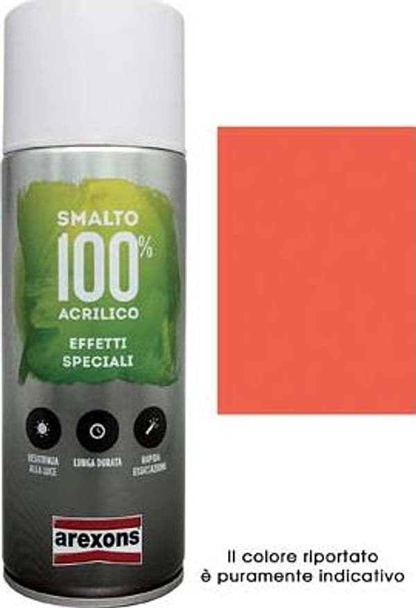 Smalto Spray 100% Acrilico Fluorescente Arexons Rosso 400 ml 6 Pezzi