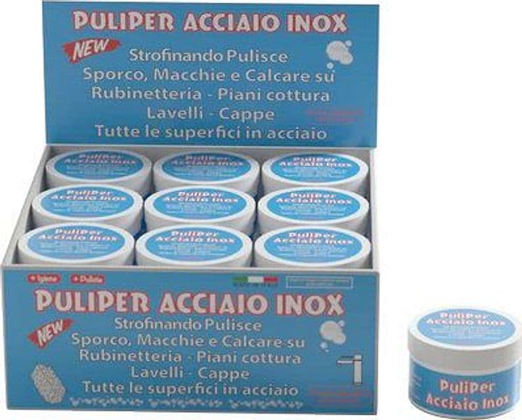 Pasta Lucida Acciaio Inox Puliper 65 g 12 Pezzi